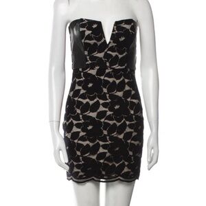 Mason strapless black lace dress, Size 0